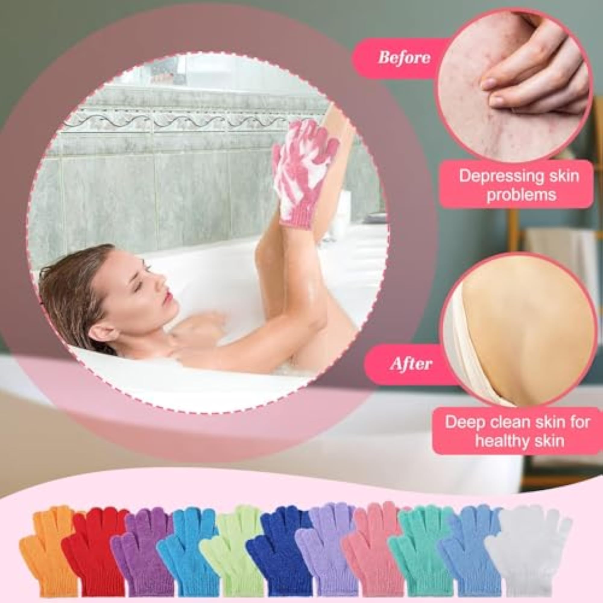 Strong Exfoliating Hydro Body Scrub Gloves for Deep Cleansing