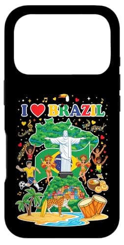 I Love Brazil 旅行 バケーション ブラジリアンルーツ スマホケース iPhone 17 Pro 用