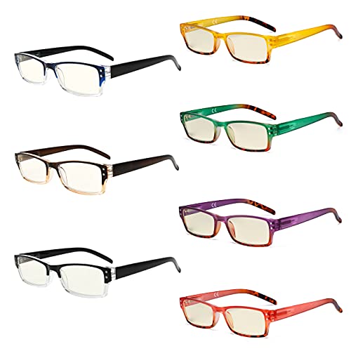 Image of Eyekepper 7-pack Blue Light Filter Glasses Women - Fashion Computer Eyeglasses +2.50