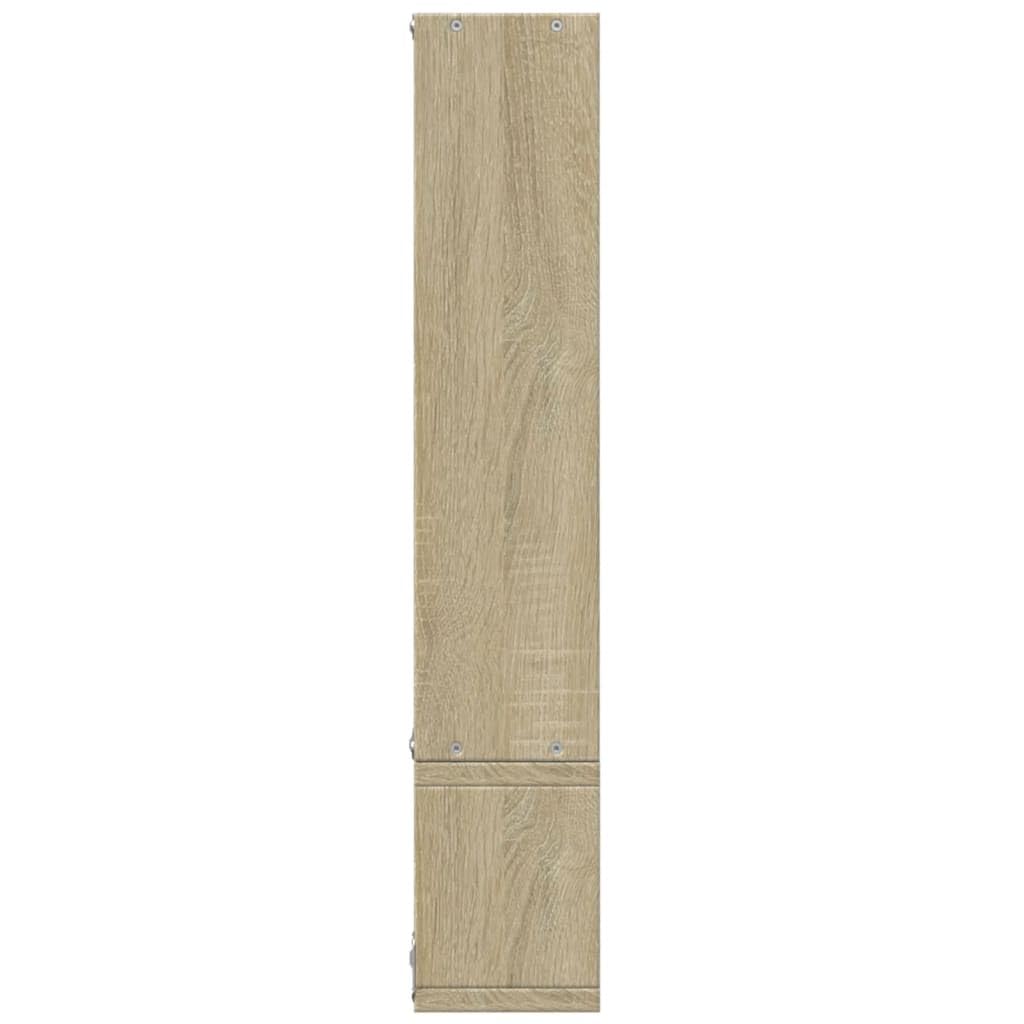 Wandregal Sonoma-Eiche aus Holzwerkstoff Schweberegal 96x12x64 cm Stylisch Stabil mit hoher Tragkraft für Wohnzimmer Küche Badezimmer als Bücherregal oder Gewürzregal