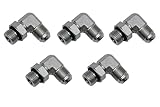 5 PACK 1/2' JIC 37° Male x #8 SAE/ORB Male Corner/Elbow Hydraulic Adapter Fitting | L-6801-08-08