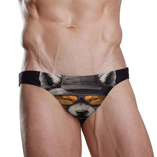 Wolf Men's Swimwear Sexy Bikini Solid Siwmming Briefs S 208541572