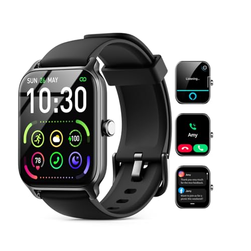 Smart Watches for Women Men, 2025 Smartwatch 1.85''Alexa Fitness Tracker Smart Watch Compatible for Android iPhone with Bluetooth Call (Answer/Make), 3ATM Waterproof Heart Rate/Sleep/SpO2 Monitor 120+