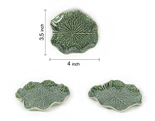 Cendrier céramique feuille de lotus vide-poches bijoux argile - 3
