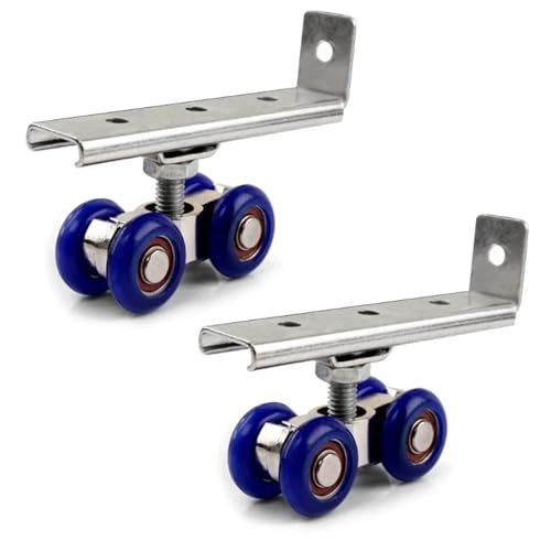 Poulies de rail pour porte coulissante à 4 roues en lot de 2