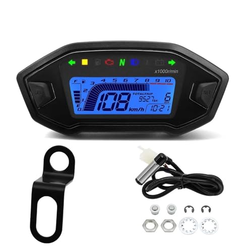 Compteur de vitesse universel moto odomètre rétroéclairé 7 couleurs pour 1 2 4 cylindres