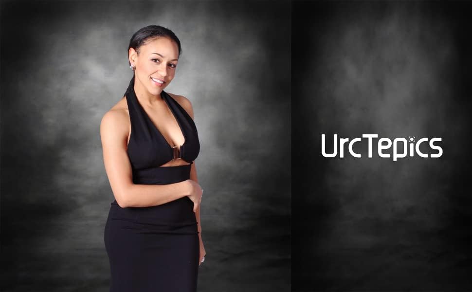 UrcTepics 6.5X10ft Microfiber Abstract Dark Grey Backdrop for Photographers Dark Gray Portrait Background Photo Studio Photoshoot Props for Headshot