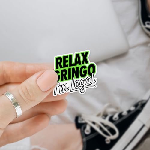 Image of 3Pcs Relax Gringo Im Legal Sticker, Relax Gringo I'm Legal Sticker for Car, Relax Gringo Calcomanias De Mexico Funny Immigrant Calcomanias Mexico Mexican Cactus Stickers for Truck Car Helmet (G3)