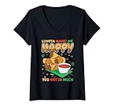 Womens Lumpia Lumpia makes me happy you not so much V-Neck T-Shirt