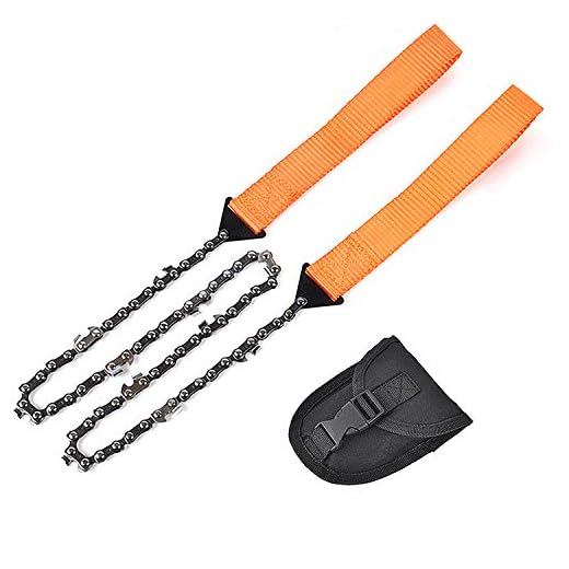 Survival Chainsaw 24inch Folding Survival Chain Saw Strong Sharp Teeth Pocket Chainsaw for Tree Wood Cutting Outdoor Hiking Camping Emergency Survival Gear, come with Carrying Pouch