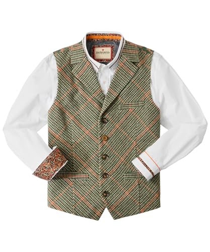 Gilet checked waistcoat homme chic avec patterned lining