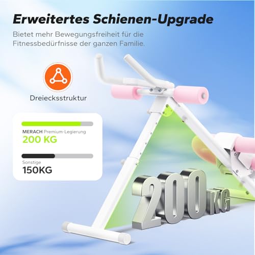 MERACH Bauchtrainer Bauchmuskeltrainer für Zuhause Multifunktionale Trainingsgerät für Ganzkörpertraining Abdominal Ab Machine mit LCD-Monitor Bauchmuskeltrainer Bauchmuskeltraining