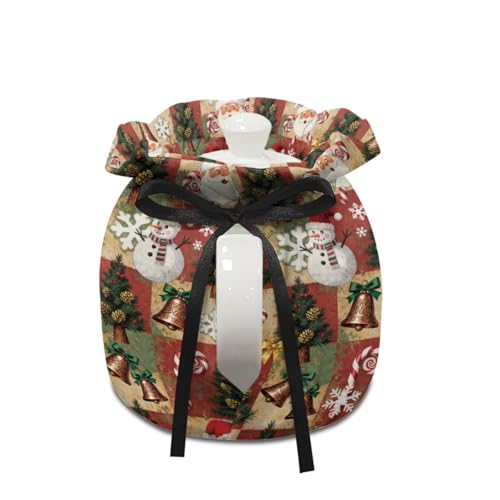 Image of Christmas Tea Cosy for Teapot Insulated Kettle Cover Thicken Breakfast Warmer Kitchen Teapot Dust Covers Washable Tea Cozy Tabletop Decorations for Afternoon Tea Coffee Party