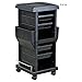 PureSana Chromium Professional 4 Drawer Rolling Salon Trolley Cart Station with Nail Polish Rack for Hair & Cosmetology Supplies & Beauty Tools, Black