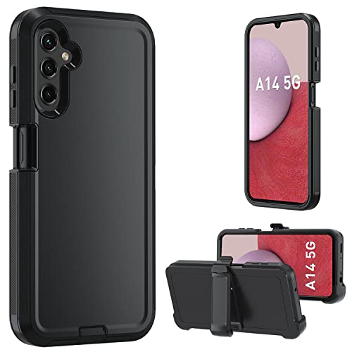 Nofnus for Samsung Galaxy A14 5G case,A14 5G Heavy Duty case,[Military Grade Protective ][Shockproof] [Dropproof] [Dust-Proof], ONLY Fit Galaxy A14 5G phone (Black)
