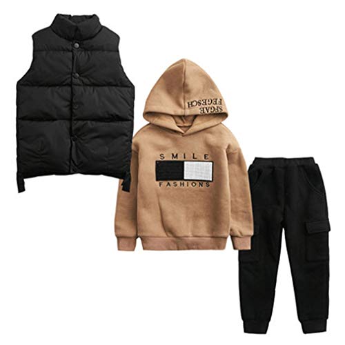 Q Kids clothes Trajes para niños: niños, otoño, Invierno, algodón, Trajes de Tres Piezas, Ropa para niños, Ropa para niños Cover