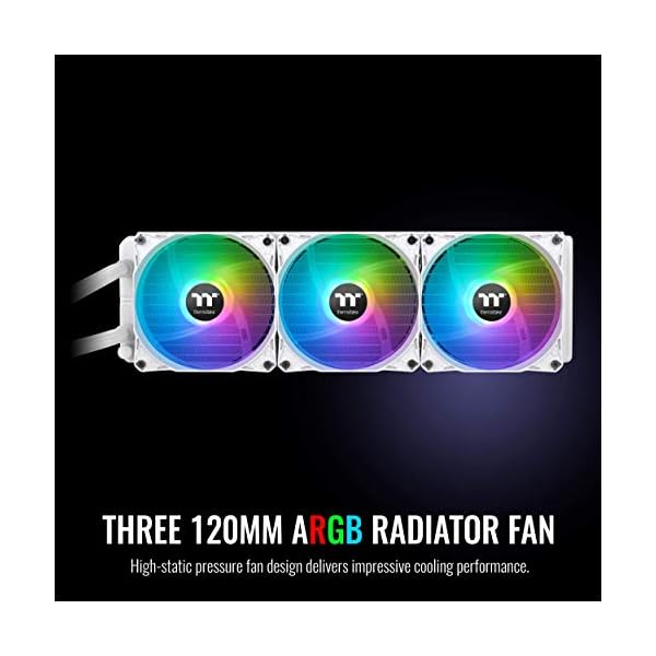 Thermaltake TH360 ARGB Snow Edition AMD/Intel LGA1200 - Sistema de refrigeración líquida todo en uno (360 mm, alta eficiencia) - Image 4