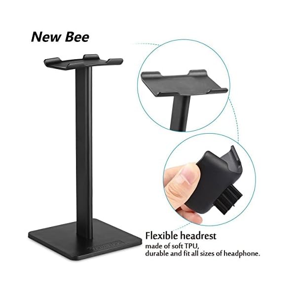 New Bee Headphone Stand Headset Stand Headphone Holder Universal Aluminum Gaming Headset Holder Earphone Display Earbuds Mount For All Headphones - Image 4