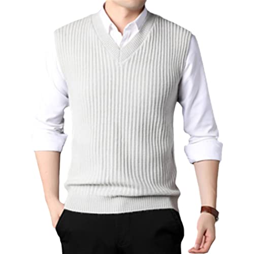 Pull sans manches col en V pour homme idéal pour le style casual chic