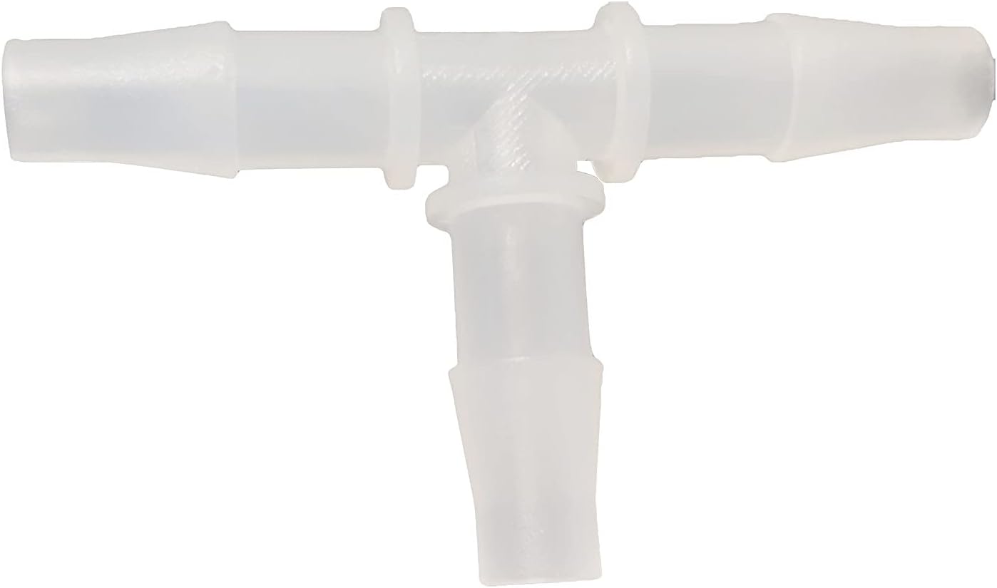 JENSWILL 5PCS 5/16" Hose Barb Fitting Equal Barbed T Shaped Tee Type 3 Way Plastic Pipe Connectors Joint Splicer Mender Adapter Union for Air Line Tubing : Industrial & Scientific