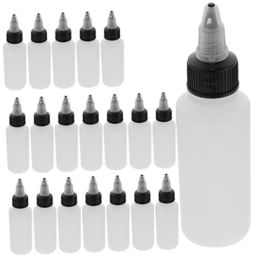 MAGICLULU 2oz Squeeze Bottles for Liquid 20pcs Empty Plastic Bottles Pointed Tips for Ink Pigment Oil