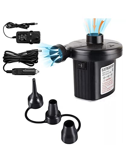 Electric Air Pump Inflate/Deflate With 3 Nozzles For Inflatable Beds, Padding Pool and Other Beach Toys.