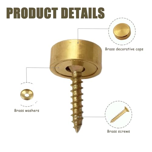Pack de 16 Tornillos Decorativos de Latón M4 x 12mm miniatura 3