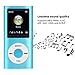 Portable MP3 Player, Lossless Sound HiFi Music Player Media with Memory Card Slot, Support 64GB, 200mAh Battery, with Earphones, 1.8 Inch LCD Screen (Blue)
