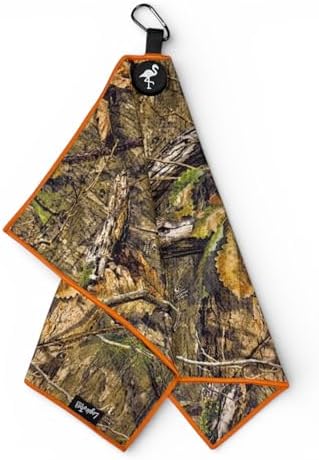 Logie Joe's Golf Towel | Premium Double-Sided Microfiber | Magnetic Towel w/Carabiner | 24 x 16 in (Woodland Camo) image 4