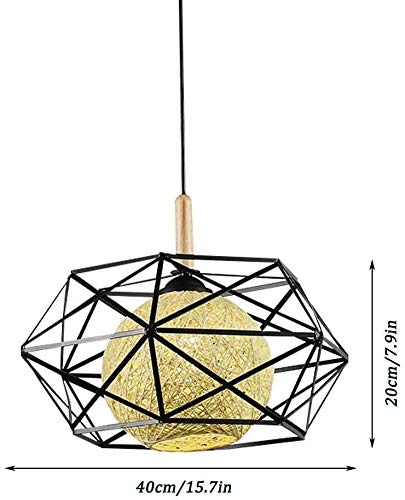 Candelabros modernos de techo con soporte de hierro E27 negro 4