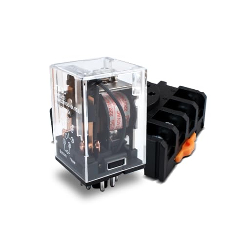 Innfeeltech 1 Pcs AC 220V Electromagnetic Power Relay with, 8 Pin 10A Coil Relays with Sock Base JTX-2C
