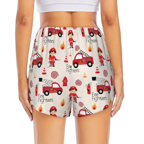 Short double couche blanc à motif imprimé pompiers taille X-Large - 4