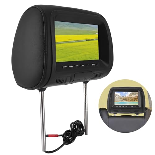 Yctze Coche MP5 Player - 7in Reposacabezas de coche Reproductor de DVD, respaldo del asiento MP5 Reproductor multimedia Reposacabezas Monitor Pantalla LCD RGB Soporte Bluetooth Amplificador USB