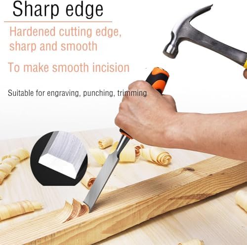 AEE® 4’lü Ahşap Oyma ve Marangoz Seti – 6 mm, 12 mm, 18 mm, 24 mm Profesyonel Keski Seti | Kaymaz Ergonomik Saplı, Çelik Uçlu, Ahşap İşleme El Aleti Eğe Takımı - Görsel 3