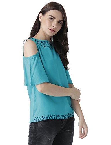 Image of MsFQ Women's Plain Regular fit Top (FTSF401796-Teal-M Teal M)