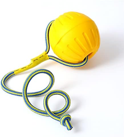 DLDER Dog Ball On a Rope Dog Toy,Floating Foam Dog Ball with Rope,Tug Ball Toy for Small Medium Large Dogs Aggressive Chewers.