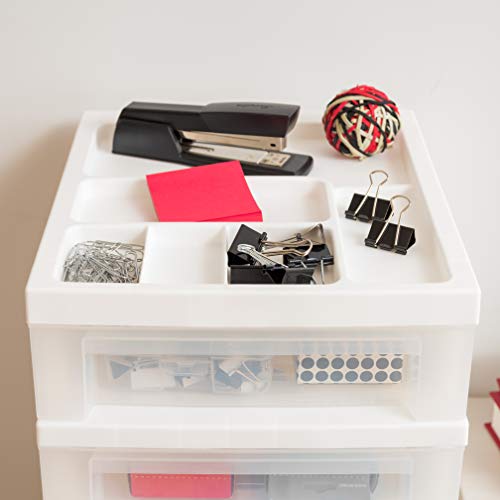image for IRIS USA Plastic Drawer Storage Organizer Rolling Cart, with Wheels Ca
