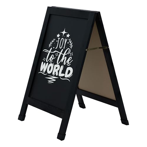 Sunnydaze Magnetic A-Frame Chalkboard Sign - Chalk Sandwich Board Sidewalk Sign - 40" x 20" - Black by Sunnydaze Decor - Image 7