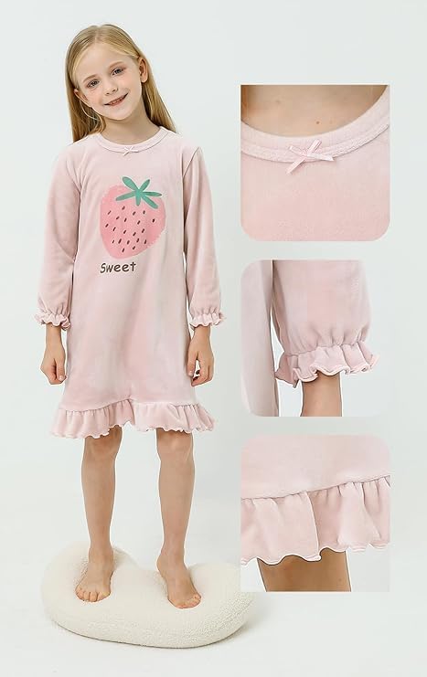 Girls Christmas Halloween Dress，Flannel Winter Long Sleeve Dresses 3-12Years - Image 6