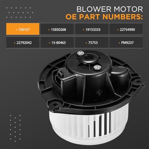 Image of HVAC Blower Motor 700107 Compatible with Chevy 04-07 Monte Carlo, 04-13 Impala, Compatible with Buick Lacrosse 05-09, Heater Blower for 15850268 75753 PM9237 22754990 A /C Blower Motor Assembly