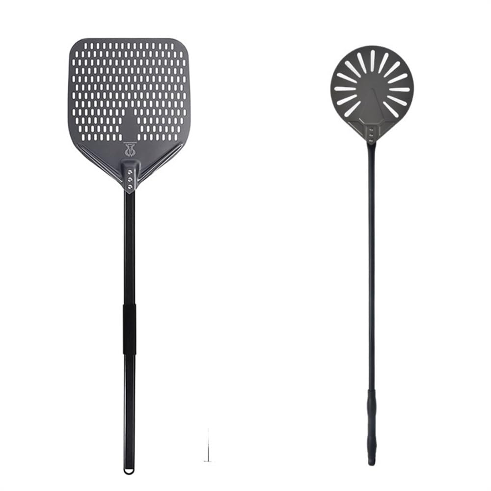 Pala Per Pizza Pala for pizza rettangolare con rivestimento duro in alluminio da 44/46 pollici, perforata, lunga, pala for, rimovibile, strumento for(14 inch 9 inch Long)
