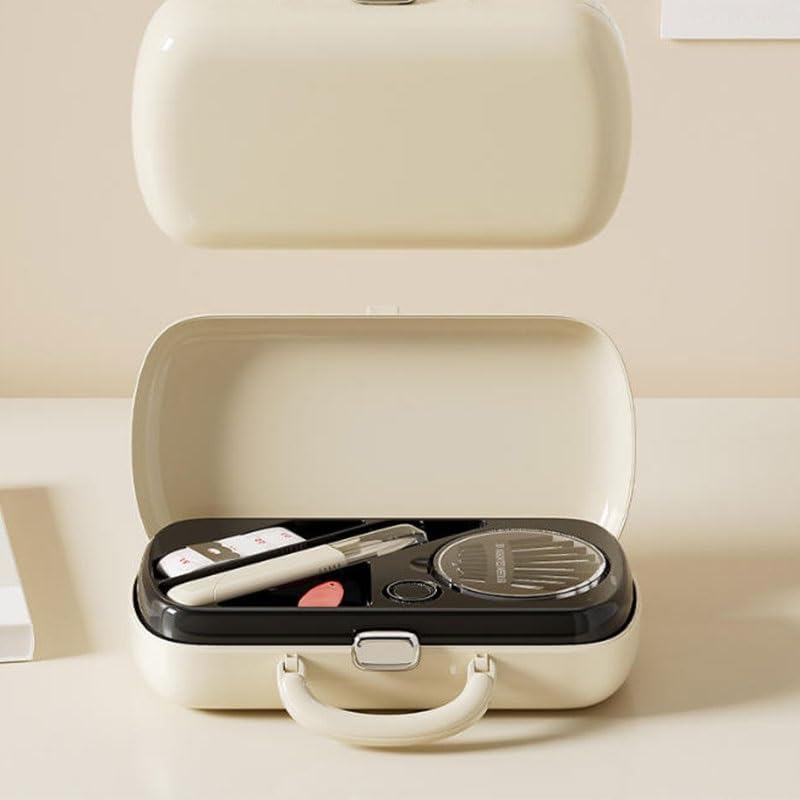 MVNOIRE Plastic Mini Sewing Kit Home Use Convenient Needle Thread Storage Box Tool Set