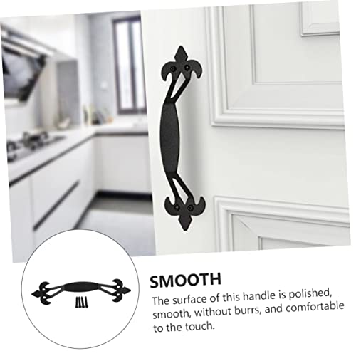 Bestonzon 2 Sets Cabinet Handle Exterior Door Handle Dresser Handles Dresser Drawer Pulls Cabinet Door Knobs Cupboard Handles Drawer Door Handle Door Handle With Screws Carbon Steel Black #TOP4