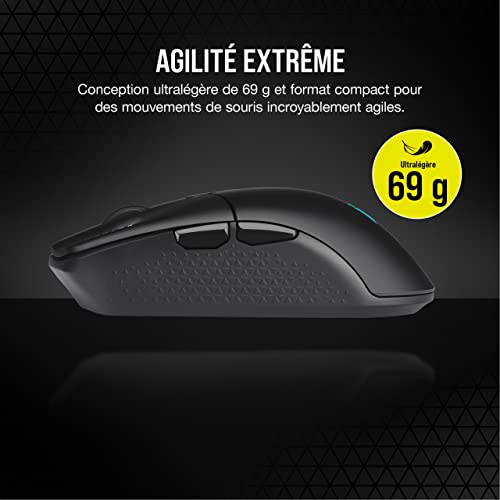 CORSAIR KATAR Elite Wireless Souris de Jeu FPS Ultra-Légère - 26 000 DPI - Forme Symétrique - Batterie Jusqu'à 110 Heures - Compatible iCUE - PC, PS5, PS4, Xbox - Noir – Image 4