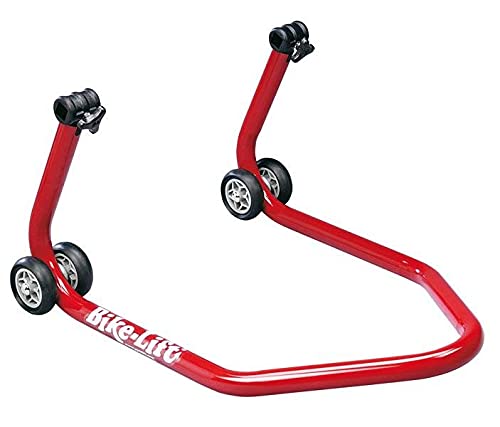 Bike-Lift - Cavalletto posteriore universale rosso con supporti in gomma a L