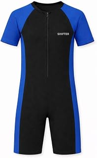 Shifter Unisex Short Sleeve Full Body Swim Suit | Front Zip Swimming Costume | Quick Dry Stretch Fabric | for Swimming, Wa... Price In India