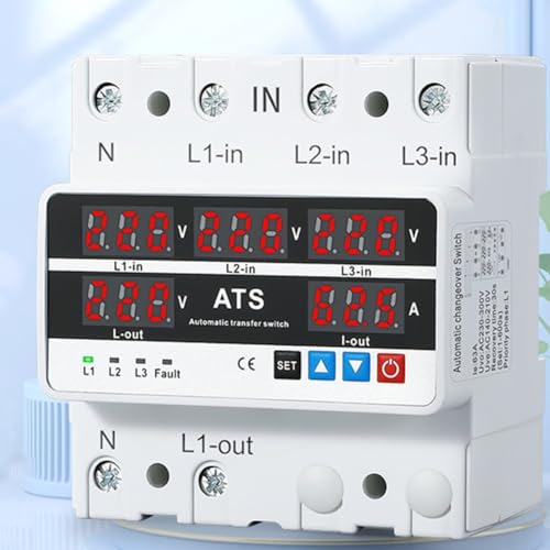 Relais de sur/sous-tension triphasée 63A rail DIN système ATS 220V - 2