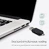 3 Pack SD Card Reader for Android and PC, Micro SD Card to USB Adapter, USB-C and USB Dual Plug OTG Card Reader for Camera Memory Card Reader for Mobile Phone Tablets (Black)