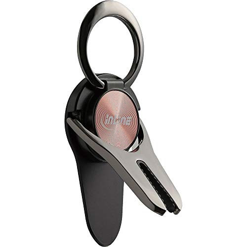 InLine® - Supporto da auto per smartphone 3 in 1, con clip Smart, supporto per dita, manico autoadesivo, supporto per smartphone, supporto per selfie, colore: oro rosa