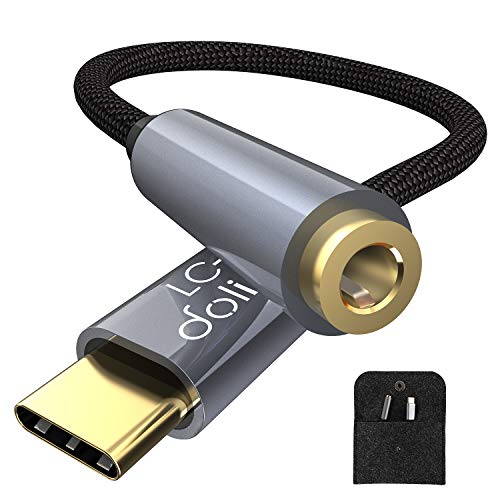 USB C to 3.5MM, Pixel 4 Headphone Adapter, USB C Headphone Adapter, Nylon Cable DAC Adapter Compatible with Note 10, iPad Pro, HTC U11 (USB C to Headphone Jack - 1PC)